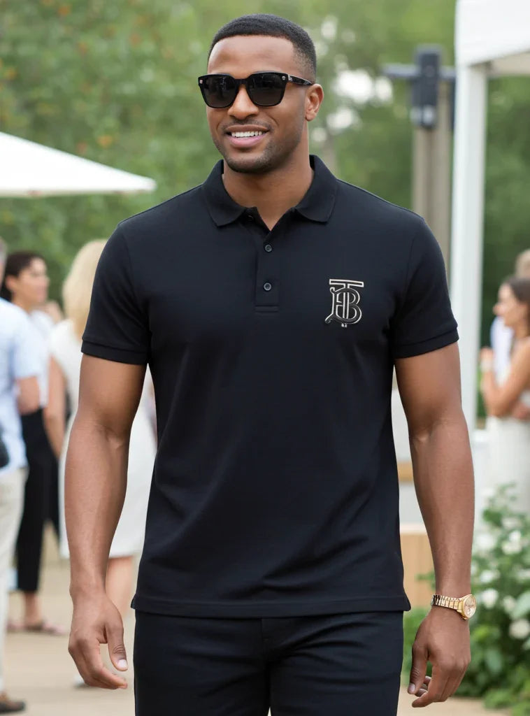 Burberry Men's Polo Shirt In Navy